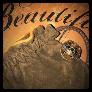 Authentic JH Silver & 18K Gold Ring